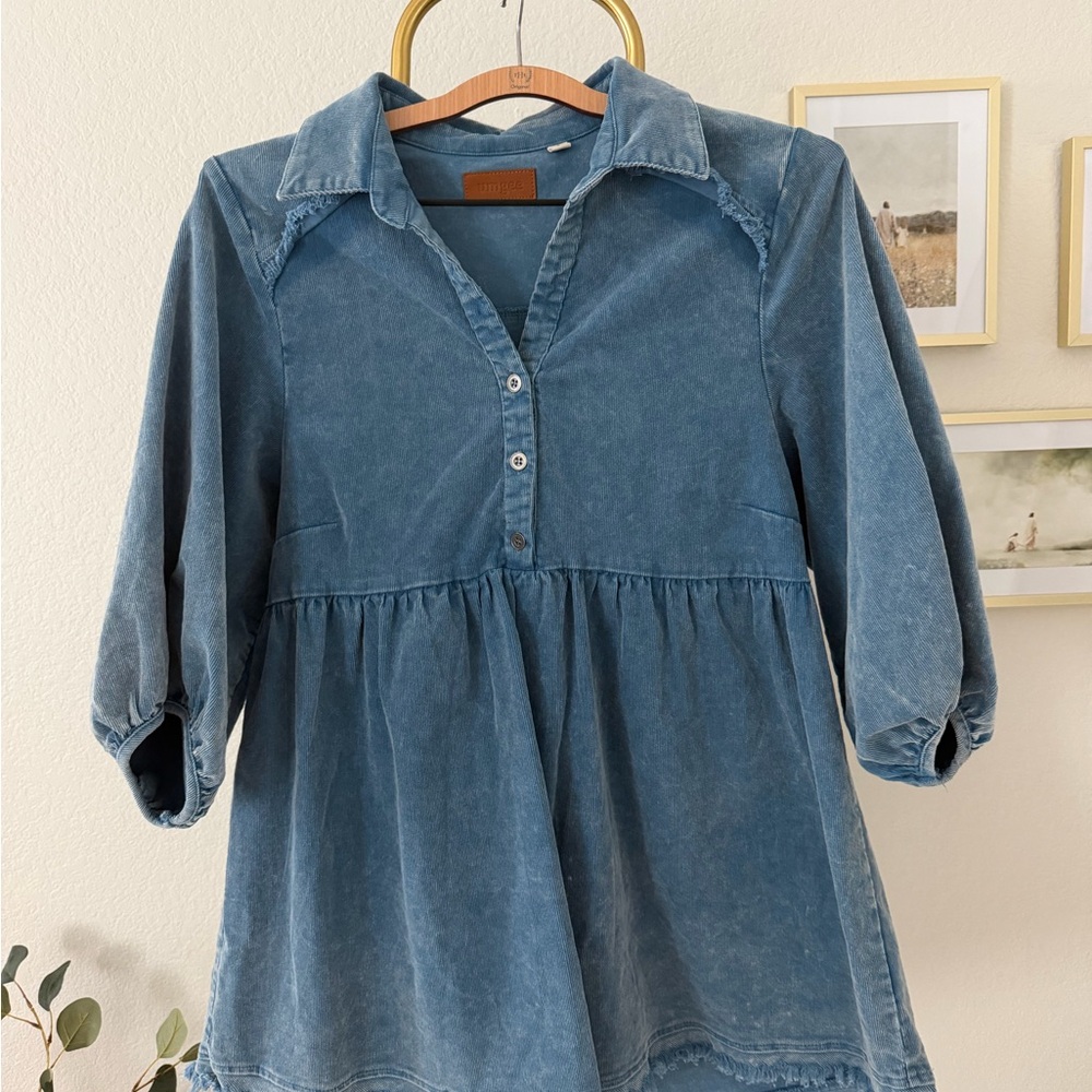 Umgee Blue Denim Shirt Dress